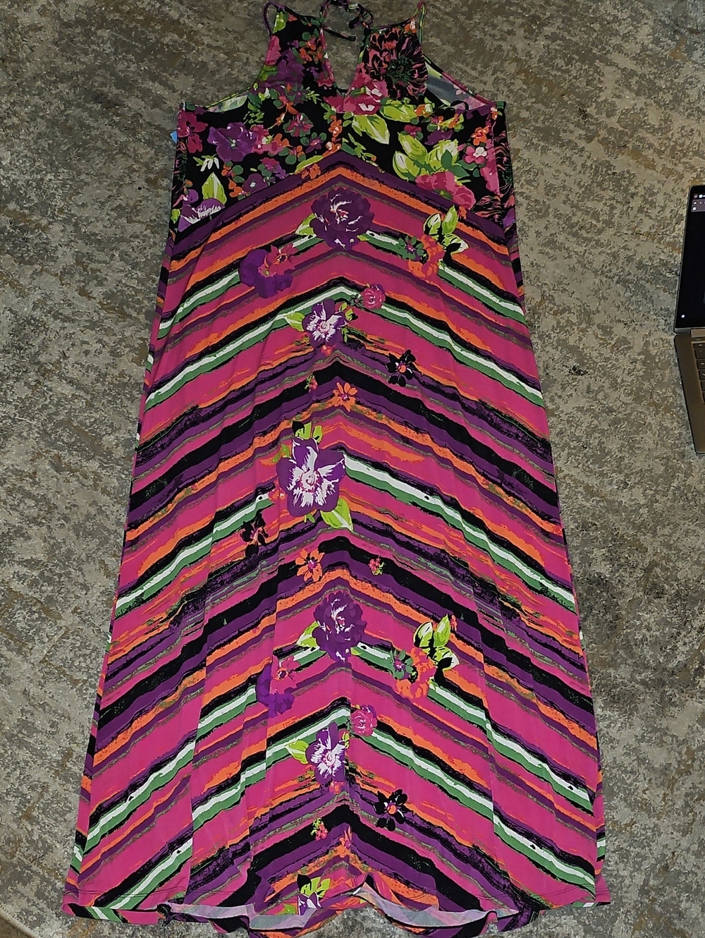 Lane Bryant Floral Multi-Stripe Maxi Dress Sz 18/20 (2X) - Picture 7 of 7